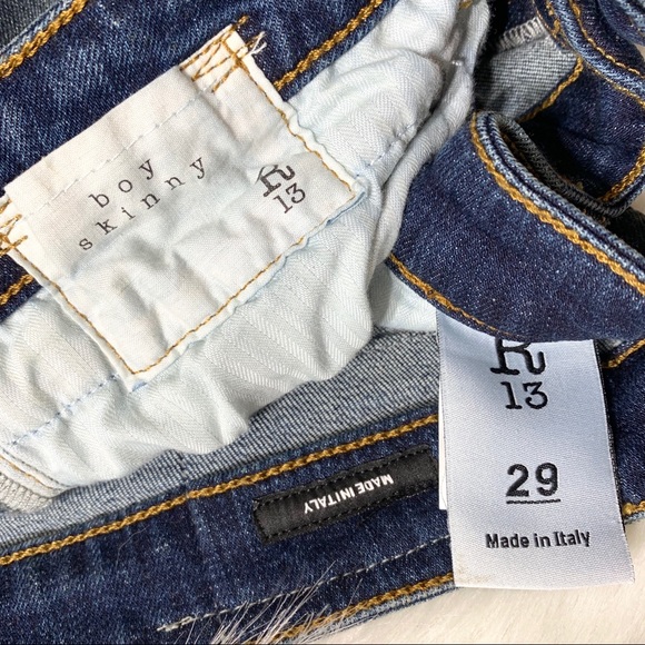 SOLD-R13 {Barney’s} Boy Fit Vintage Wash Skinny - Picture 6 of 8